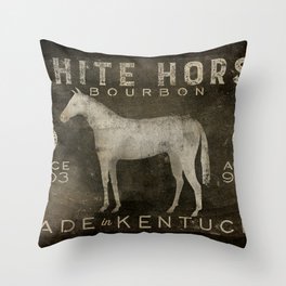 White Horse Bourbon Whiskey Kentucky USA Throw Pillow