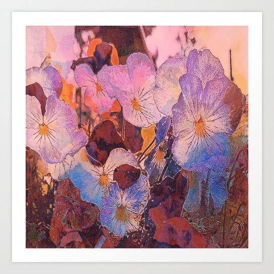 Pansies at Twilight Art Print