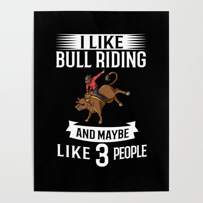 Bull Riding Bucking Bulls Rodeo Mechanical Cowboy Poster