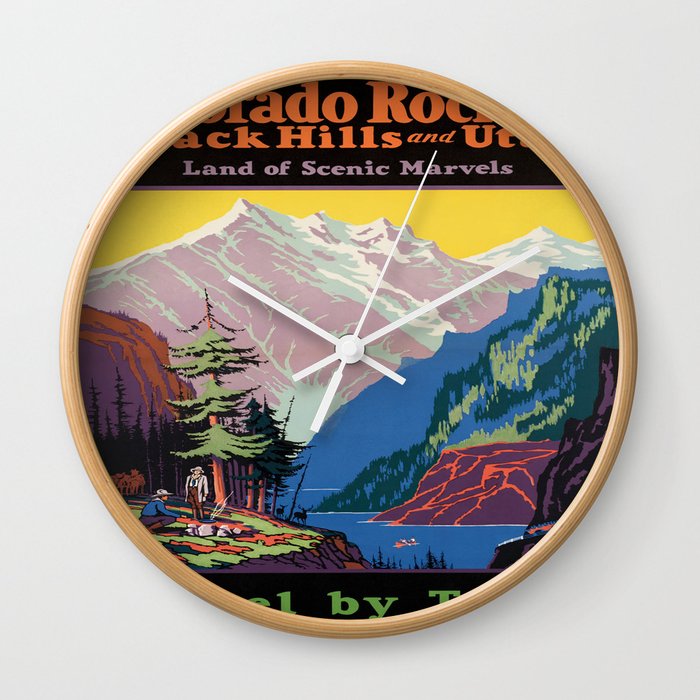 Vintage poster - Colorado Rocky Mountains Wall Clock