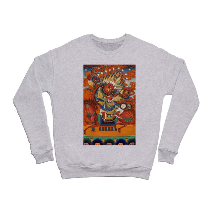 Begtse 'the Great Coat of Mail' Buddhist Thangka Crewneck Sweatshirt