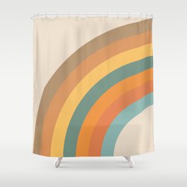 Retro style rainbow Shower Curtain