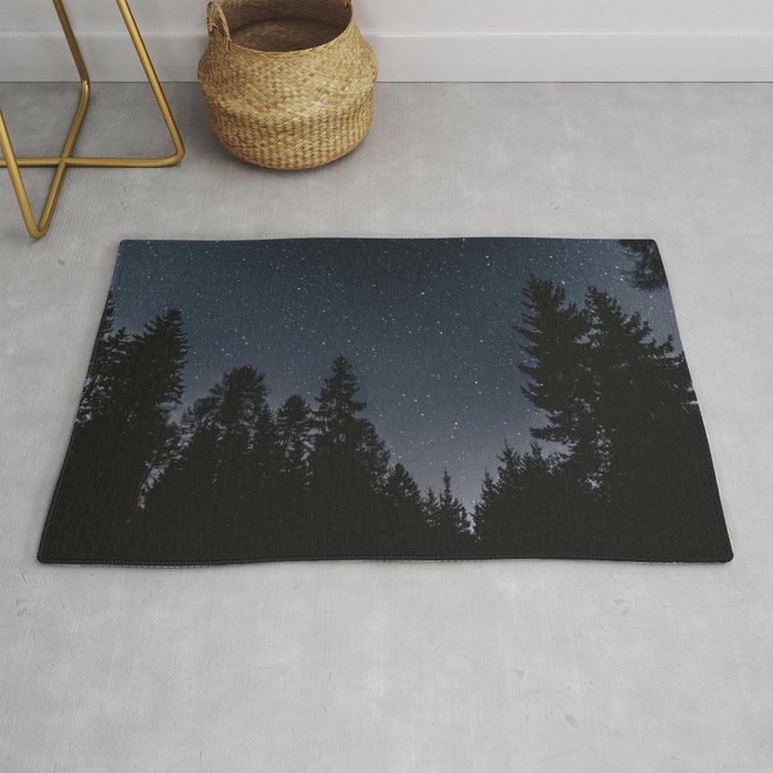 Star Night in the Woods | Nature and Landscape Photography Rug
