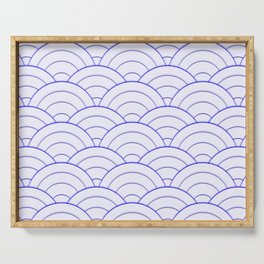 Very Peri Lavender White Art Deco Minimal Arch Pattern Serving Tray
