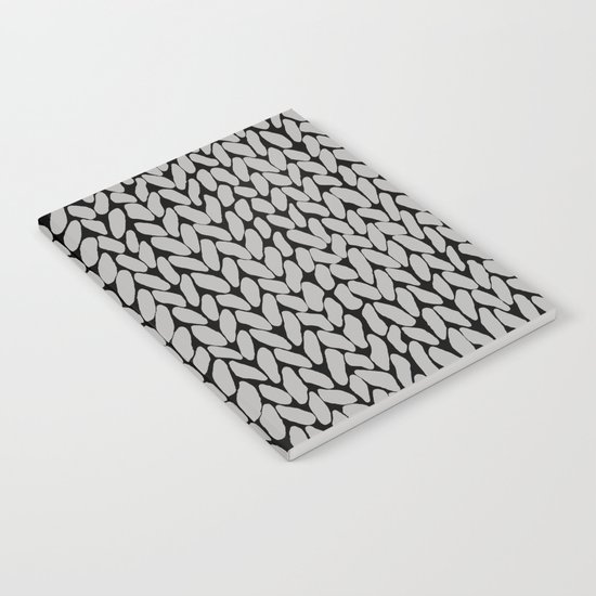 Grey Knit With White Stripe Notebook
