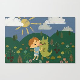 Attack of the Dinobunny! Canvas Print