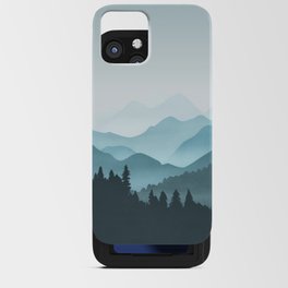 Teal Mountains iPhone Card Case