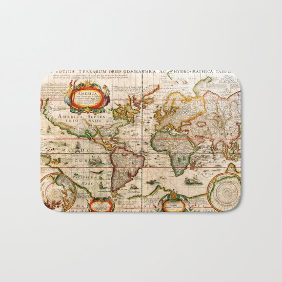 Vintage Map Bath Mat