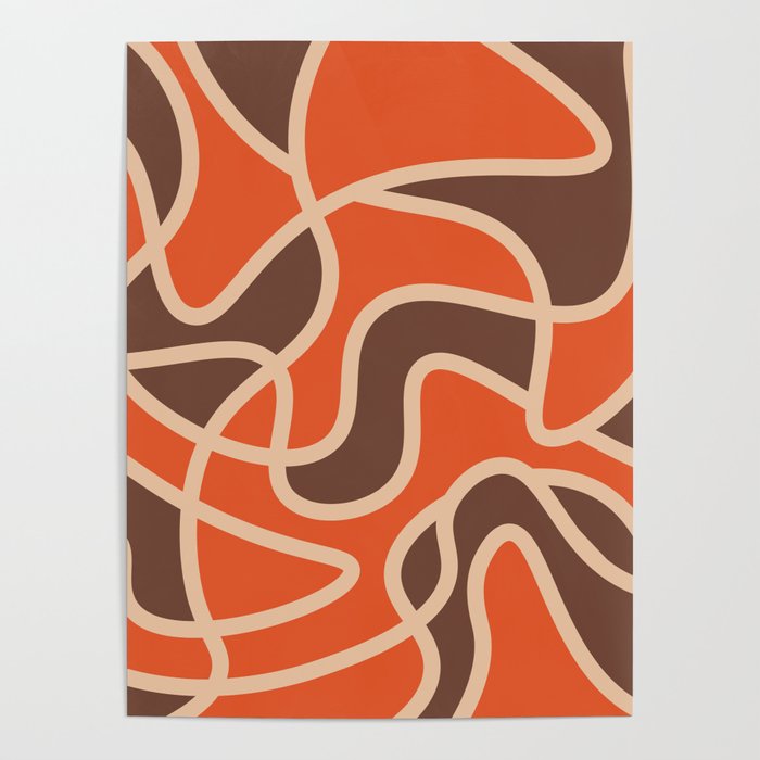 Messy Scribble Texture Background - Flame and Coffee Poster