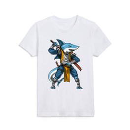 Shark Samurai Ninja Kids T Shirt