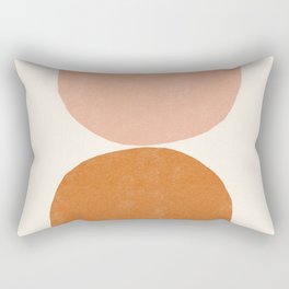 Terracotta Mid Century Modern Abstract Rectangular Pillow