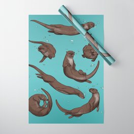 Otter Friends Bubble Sea Wrapping Paper