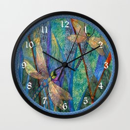 Colorful Dragonflies Wall Clock