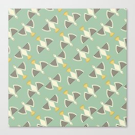  Flock of Birds flying mid century retro Canvas Print