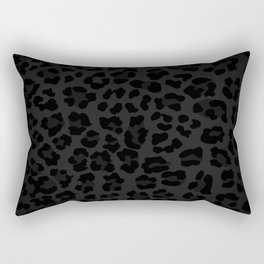 Black Leopard Print Rectangular Pillow