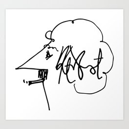 Vonnegut Self Portrait Artwork, Design for Wall Art, Prints, Posters, Tshirts, Bags, Women, Men, Kid Art Print