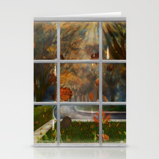 One Rainy Day In The Fall - Painting Stationery Cards