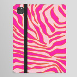 Zebra Print Pink And Orange Zebra Stripes Wild Animal Print Preppy Decor Modern Zebra Pattern iPad Folio Case