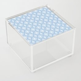 Pale Blue and White Native American Tribal Pattern Acrylic Box