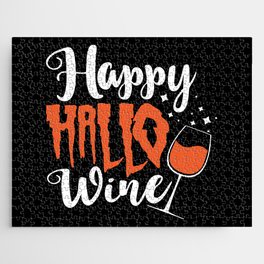 Happy Hallo Wine Funny Drinking Halloween Jigsaw Puzzle