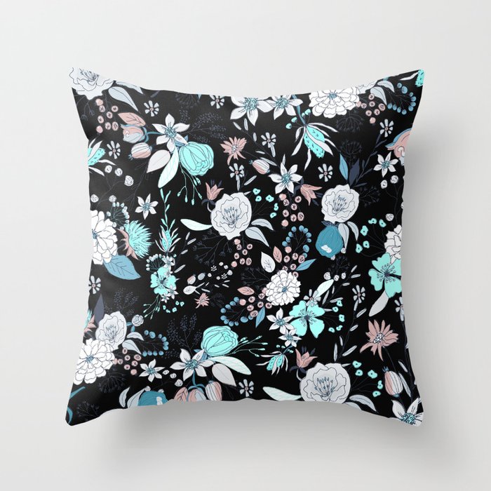 Teal and black throw pillows hot sale