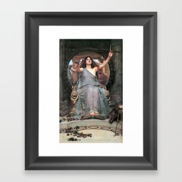 Circe offering the Cup to Odysseus - John William Waterhouse Framed Art Print