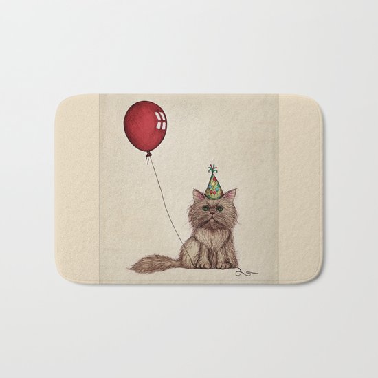 Balloon Love: Kitty Celebration Bath Mat