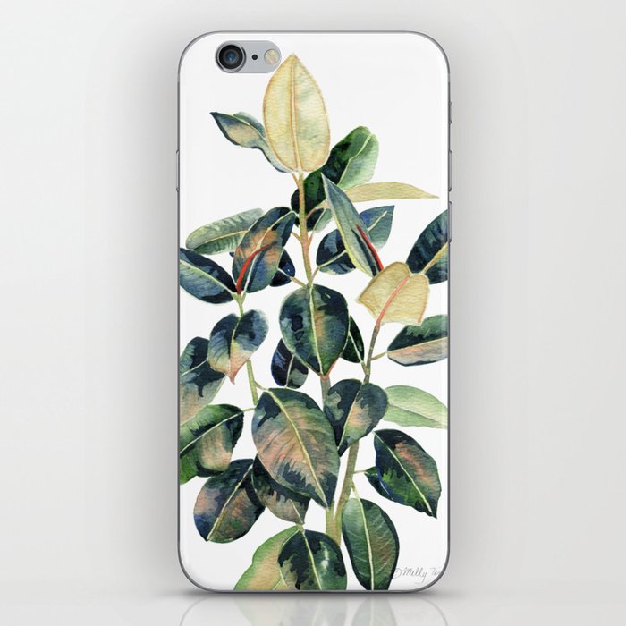 Ficus Leaves Watercolor 2 iPhone Skin