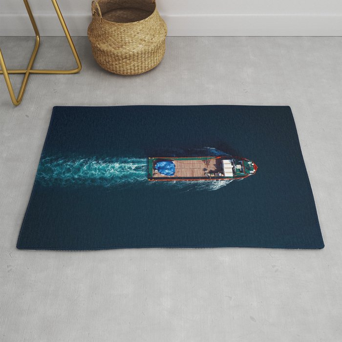 Top View Boat | Aerial Photography  Rug