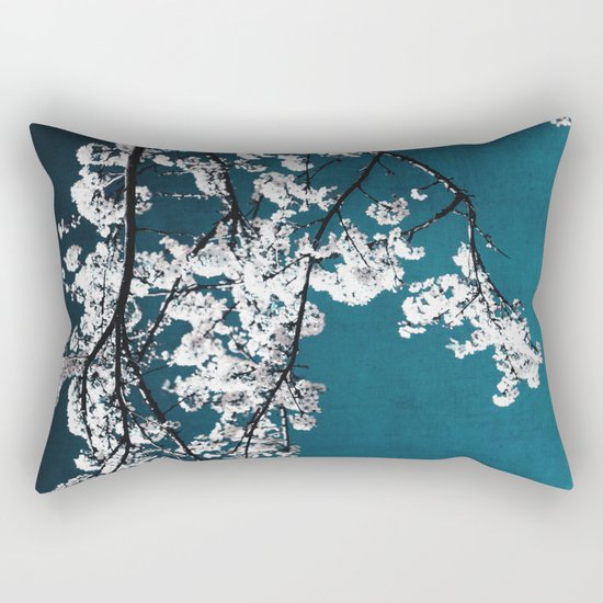 white blossoms Rectangular Pillow