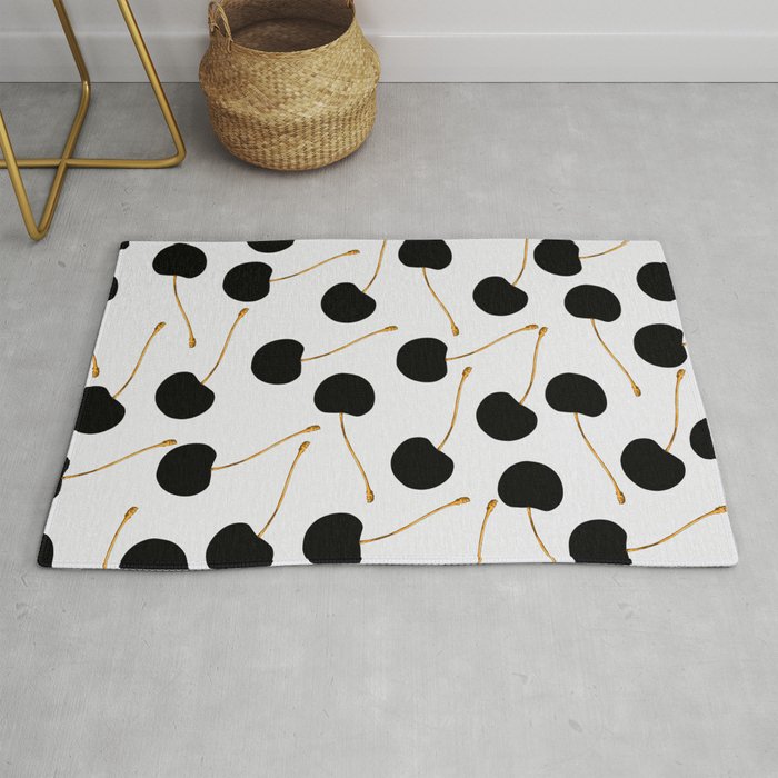 Black Cherries Rug by Paraschiv Society6