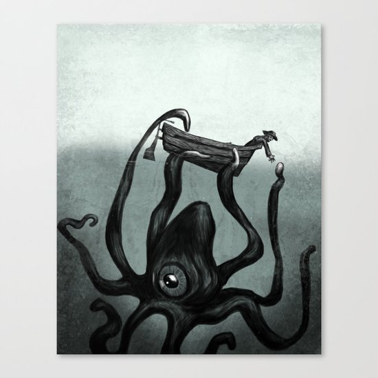 Captain and the Seamonster Canvas Print