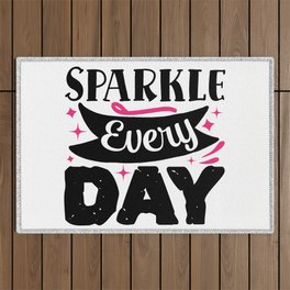 Sparkle Every Day Pretty Beauty Makeup Quote Outdoor Rug
