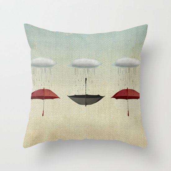 the umbrella filleth Throw Pillow