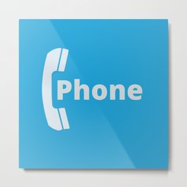 Vintage Pay Phone Booth Old School Retro Telephone Blue Sign Metal Print | Booth, Symbol Hipster, Celuar Notext, 5G, Payphone, Vintage Telephone, Rotary Landline, Sign, Graphicdesign, Phone 