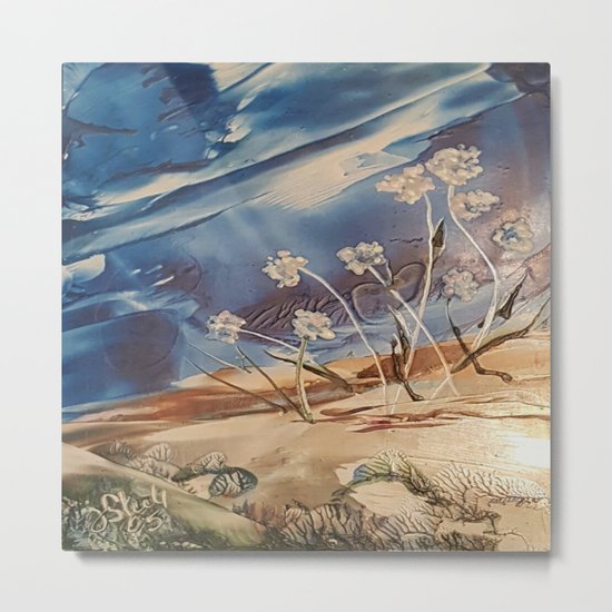 Spring White flowers Metal Print