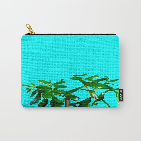 Good Luck Succulent Tree on Sky Blue Carry-All Pouch