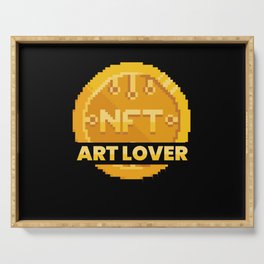 Nft Art Lover Cryptocurrency Btc Invest Serving Tray