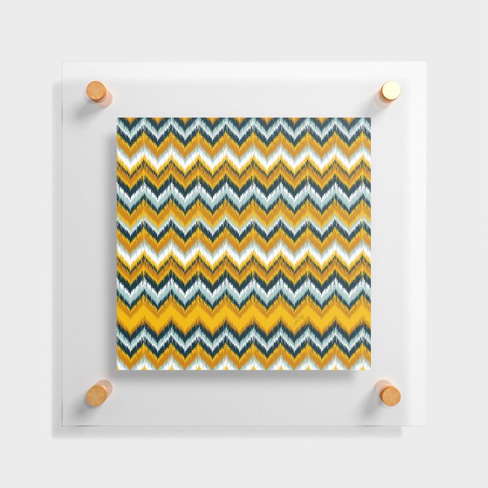 8-Bit Ikat – Yellow & Teal Floating Acrylic Print