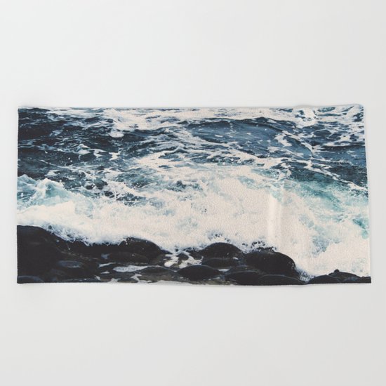 Rocky Sea Shore Beach Towel