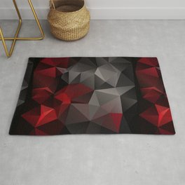 Polygon red black triangles . Rug | Newyear, Seasonal, Black, Gifts, Patternpolygon, Pattern, Merrychristmas, Graphicdesign, Christmas, Abstract 