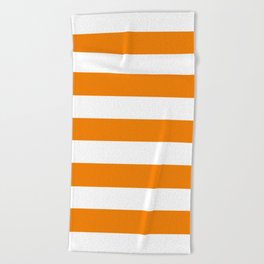 University of Tennessee Orange - solid color - white stripes pattern Beach Towel
