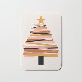 Ribbon Christmas Tree - neutrals Bath Mat | Curated, Digital, Abstract, Graphicdesign, Blush, Bohemian, Minimal, Modern, Pink, Geometric 