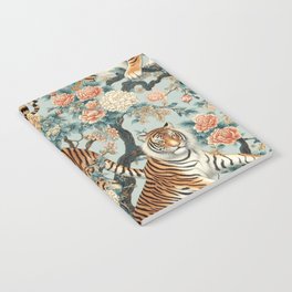 Chinoiserie Tiger Floral Pattern Notebook