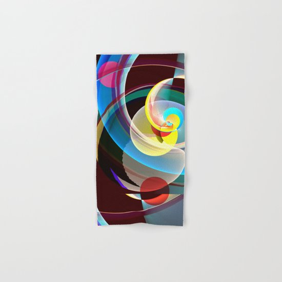 Modern colourful abstract with circles in motion Hand & Bath Towel
