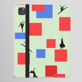 Dancing like Piet Mondrian - Composition in Color A. Composition with Red, and Blue on the light green background iPad Folio Case