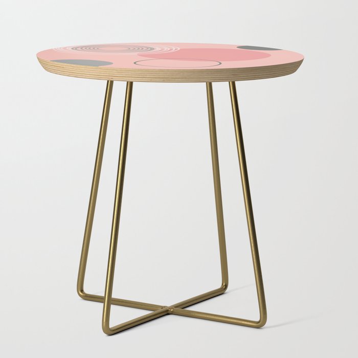 Abstract Circles and Rings in Pinks and Greys Side Table