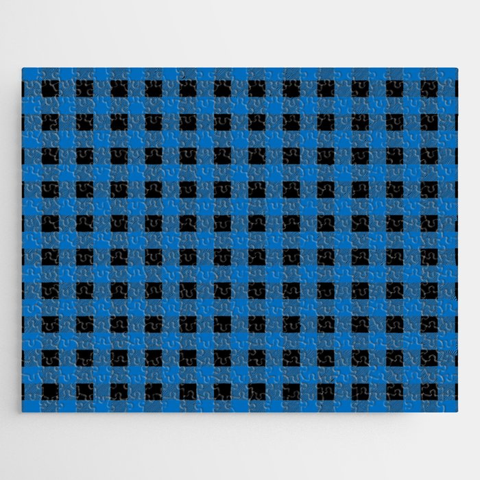 Blue Gingham - 21 Jigsaw Puzzle