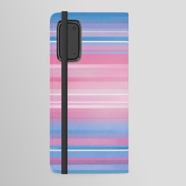 Abstract Lines with Trans Pride Colors Android Wallet Case