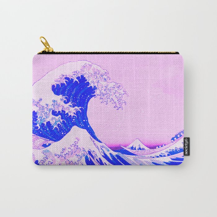 The Great Wave Remix in Pink Carry-All Pouch